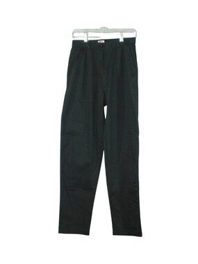 LL Bean Black High Rise Straight Leg Chino Pants Workwear Casual 10 MT